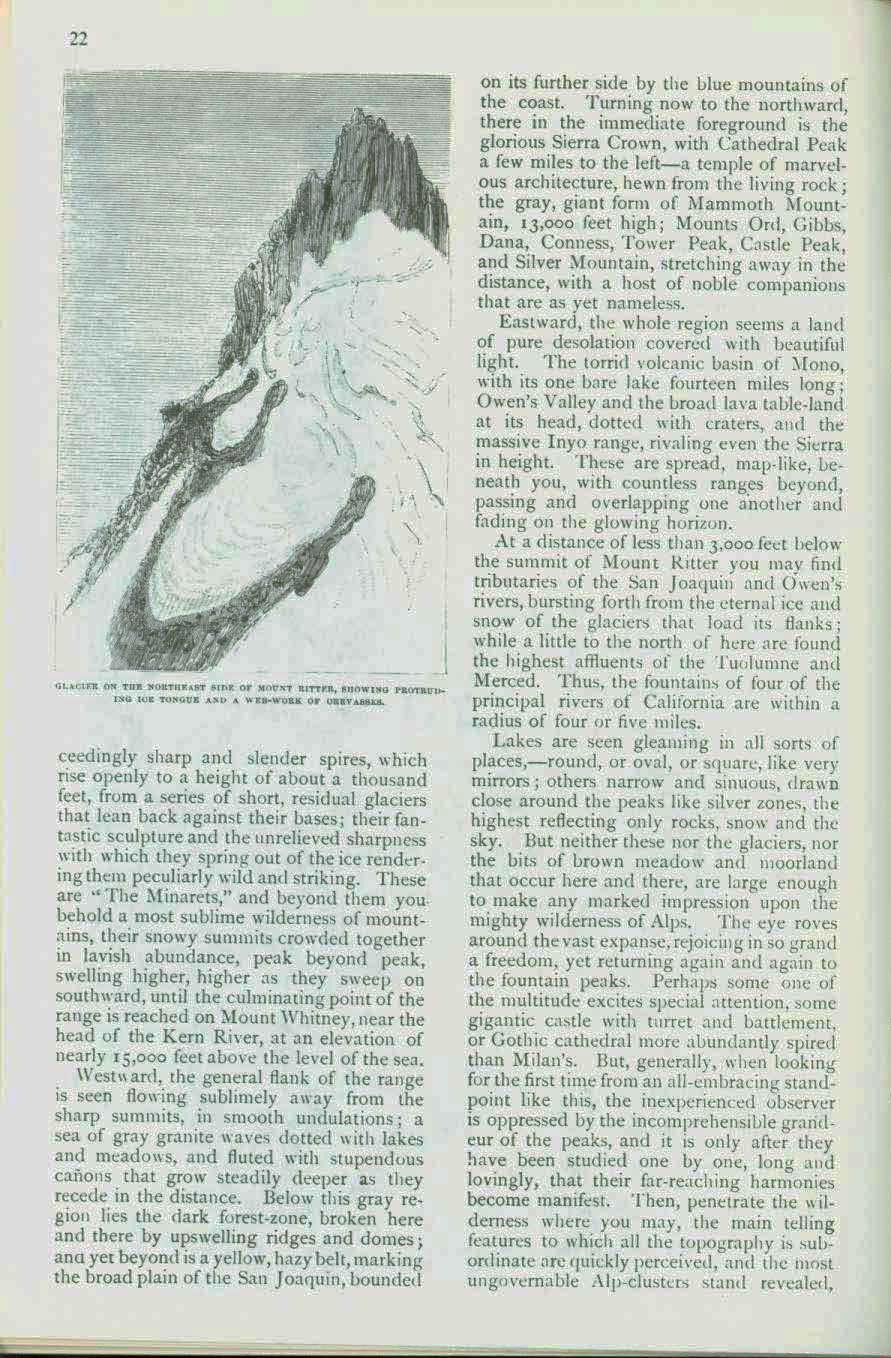 IN THE HEART OF THE CALIFORNIA ALPS: a near view of the High Sierra in 1872. vist0026i